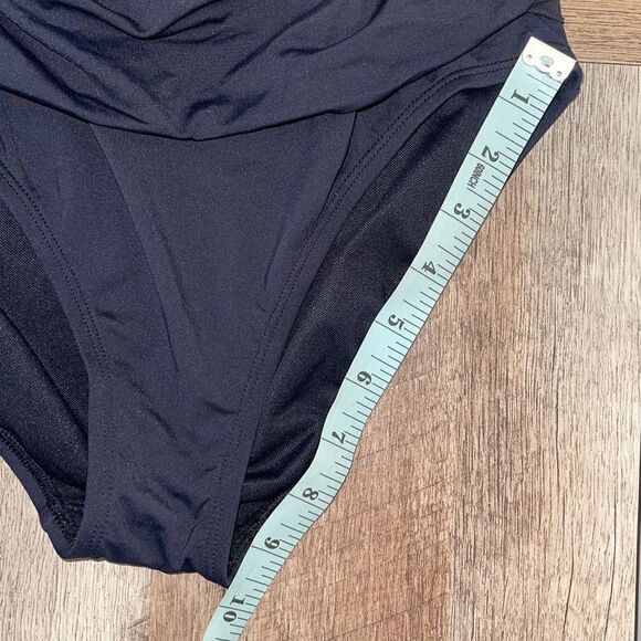 Bleu Rod Beattie Womens Ruffle Bandeau Wave Runner One-Piece Swimsuit Black Sz 4 - Picture 7 of 10